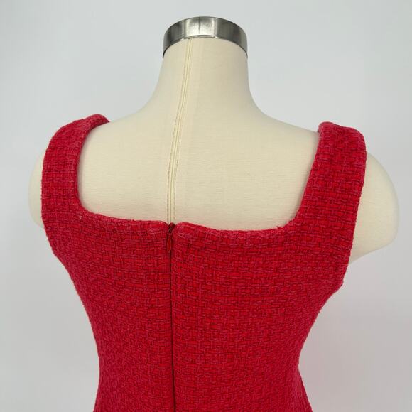 Maje Red Tweed Mini Dress Size 40 (US L) — Good Used, Wash Wear - Picture 5 of 7